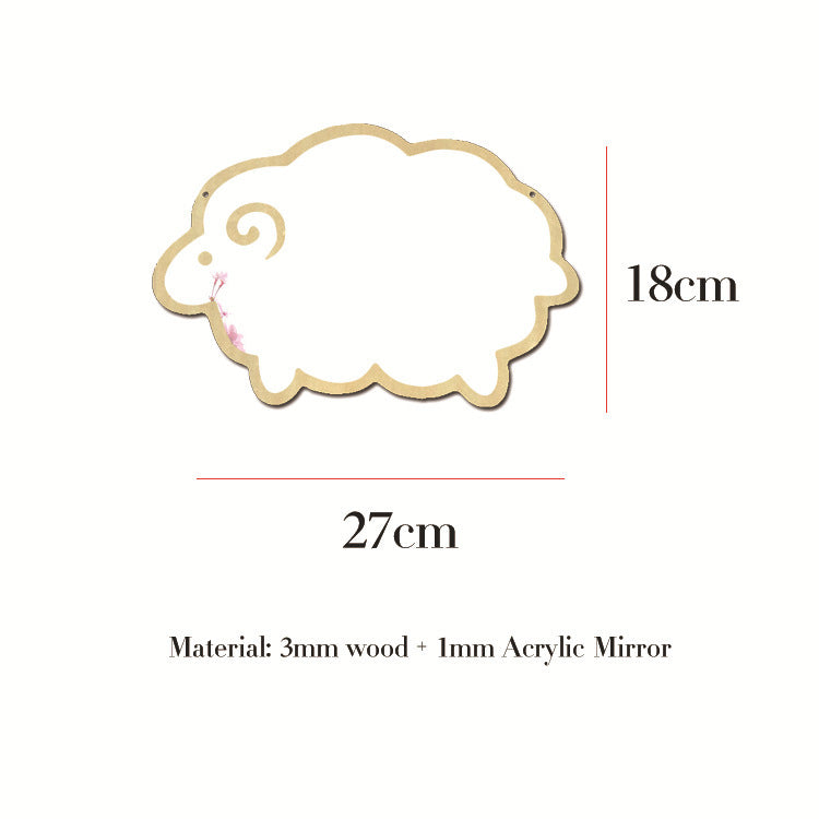 Creative Acrylic Makeup Mirror Cartoon Sheep Ornament Decoration