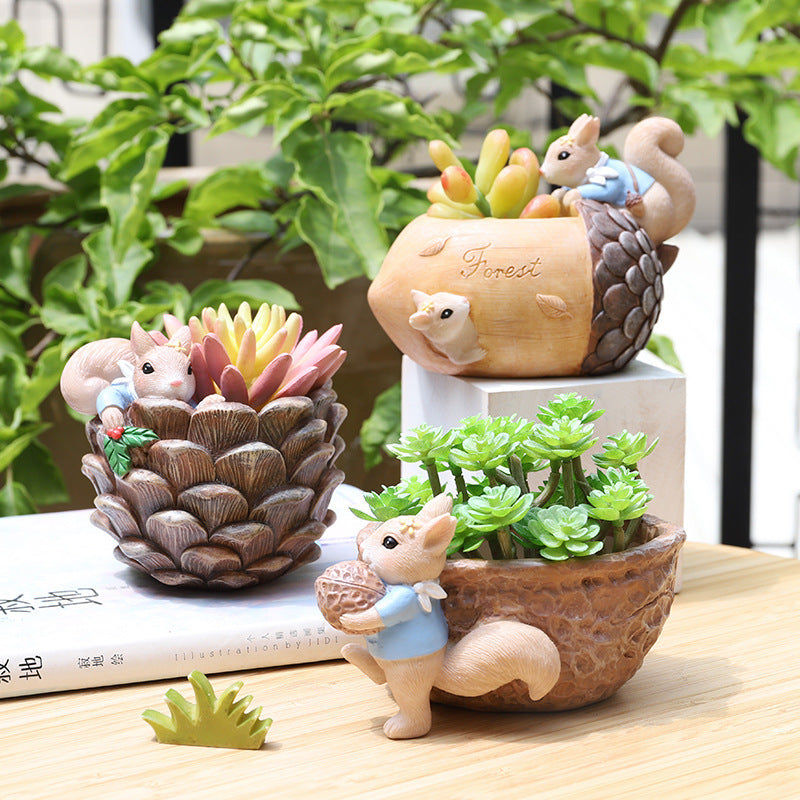 Creative Pastoral Resin Micro Landscape Potted Plants