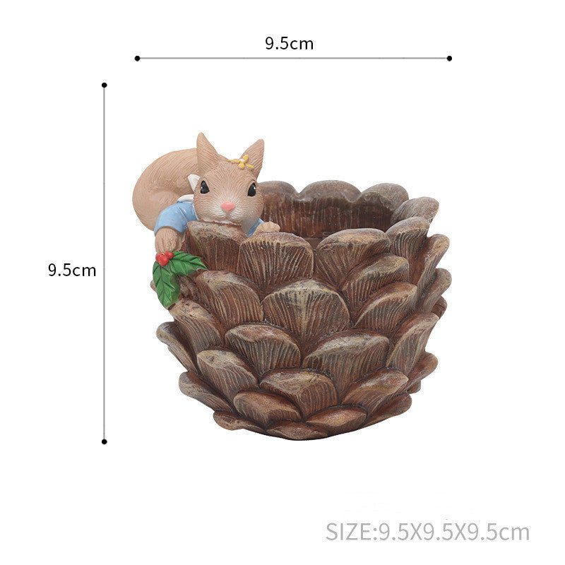 Creative Pastoral Resin Micro Landscape Potted Plants