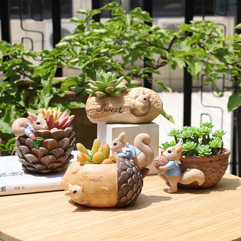 Creative Pastoral Resin Micro Landscape Potted Plants