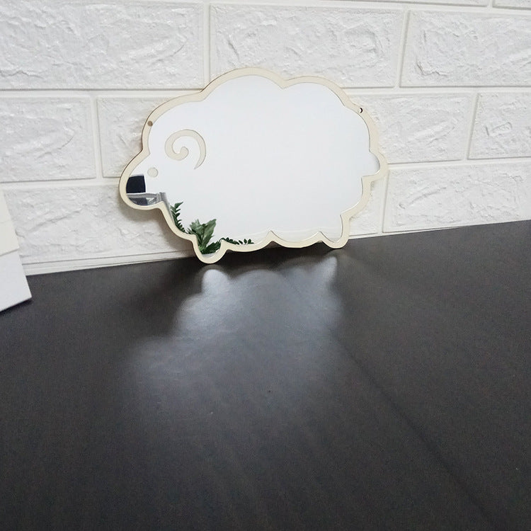 Creative Acrylic Makeup Mirror Cartoon Sheep Ornament Decoration