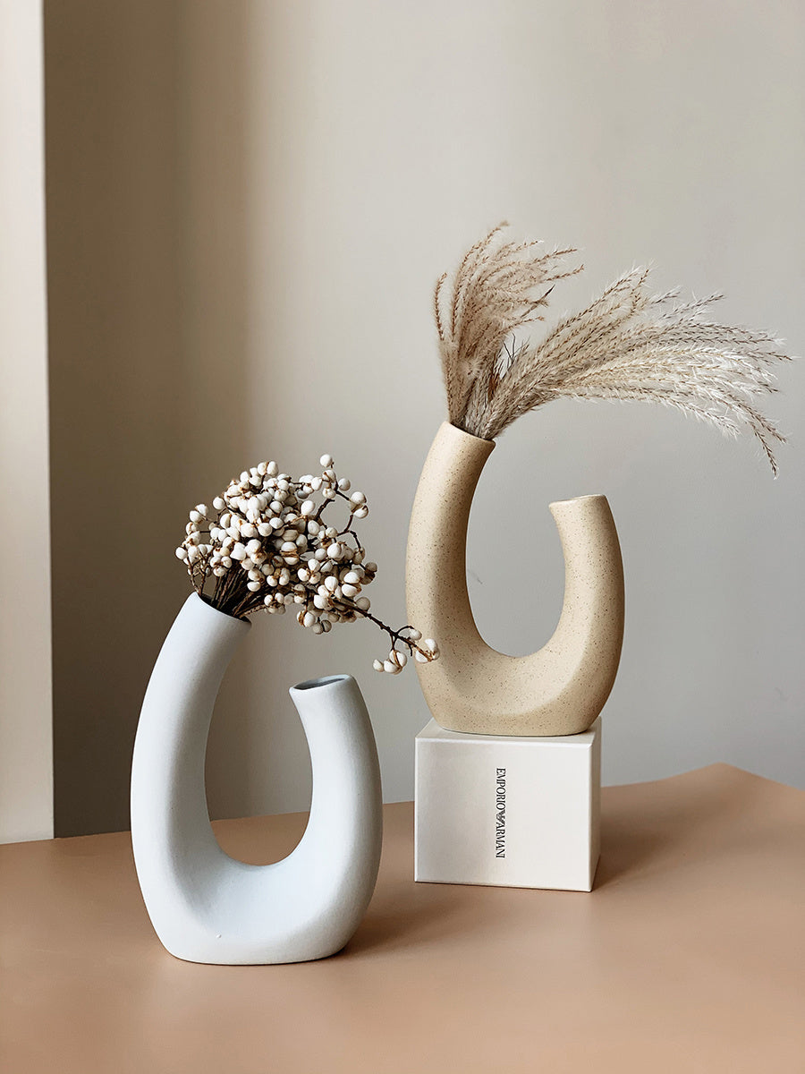 Plain Embryo Ceramic Vase Nordic Minimalist Ins Art Ornaments