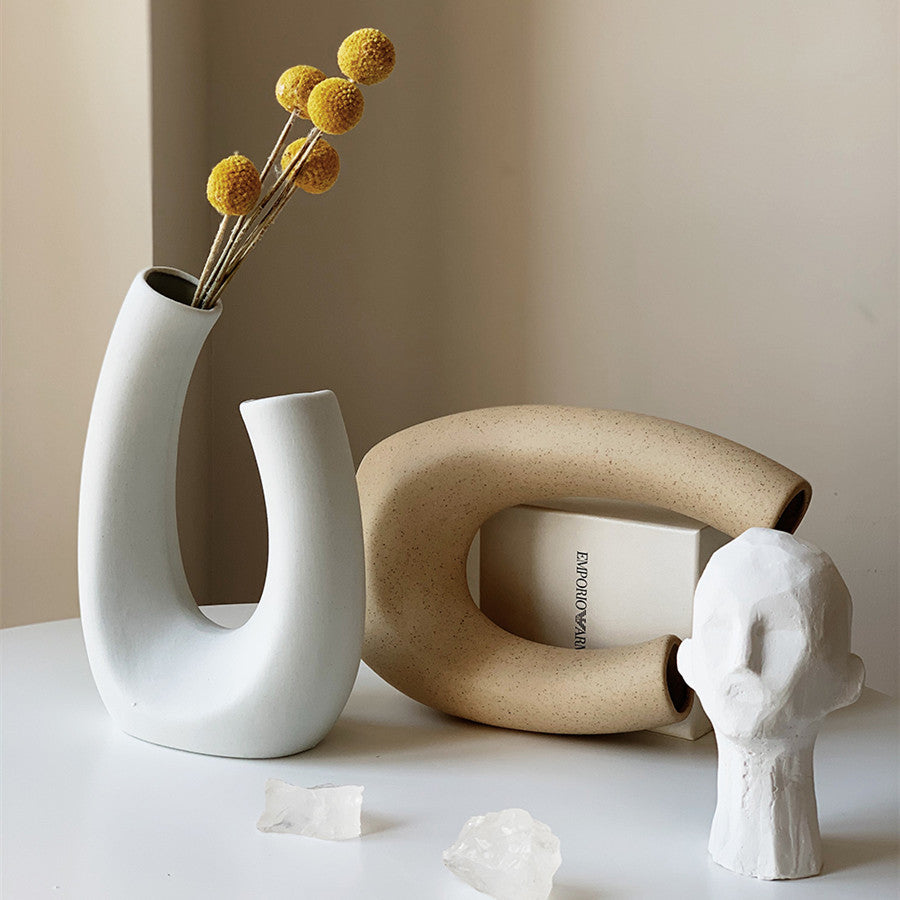 Plain Embryo Ceramic Vase Nordic Minimalist Ins Art Ornaments