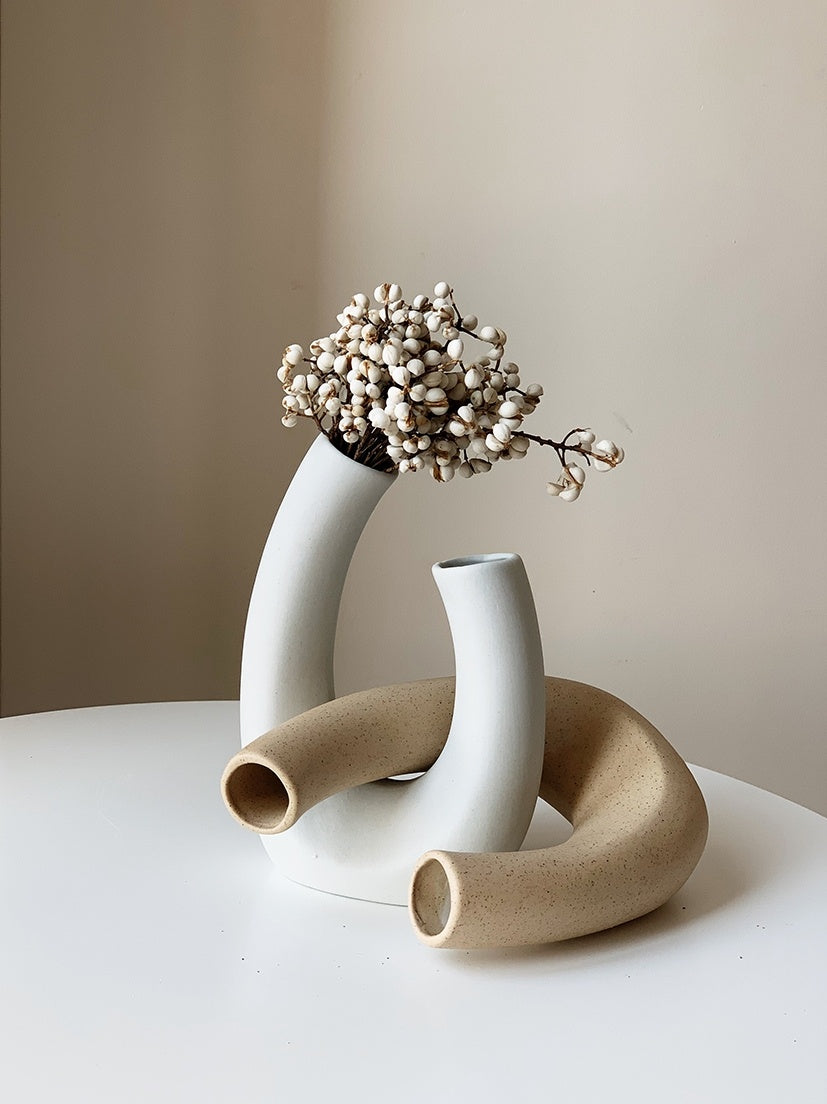Plain Embryo Ceramic Vase Nordic Minimalist Ins Art Ornaments