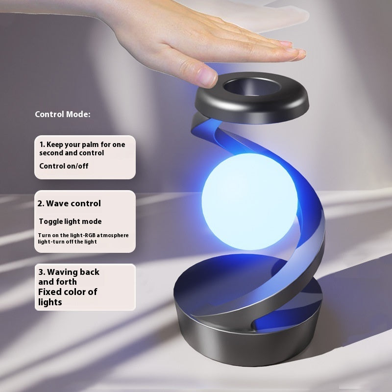 Rotating Suspension Table Lamp Wireless Charging Creative Small Night Lamp Home Decor